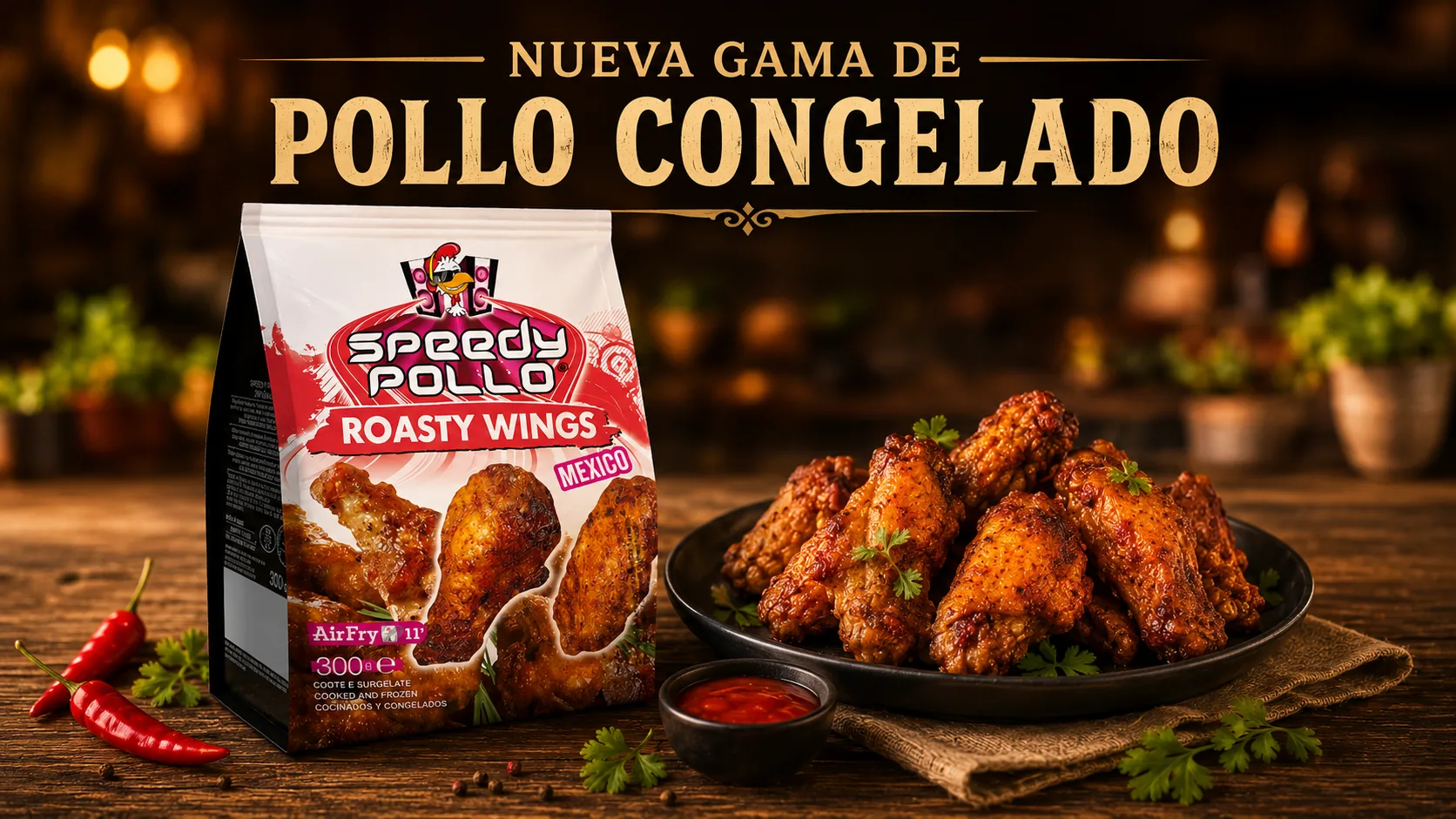 Productos de pollo congelado premium Tyson Foods en El Corte Inglés: Alas Tex Mex y Solomillo Golden Fille Sweet Chili
